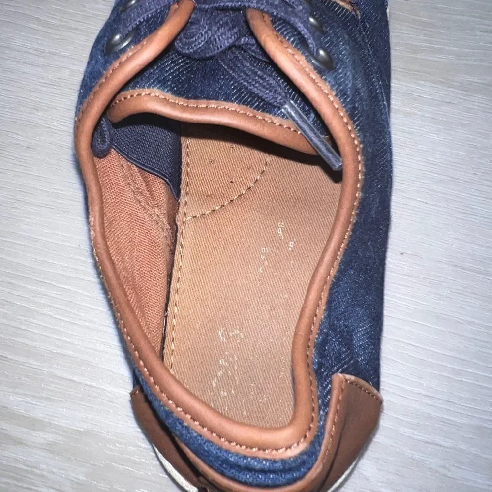 Toms Paseo Blue Denim Lace Up Shoes Youth 4‎ UK 3 EURO 36